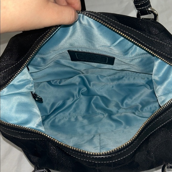 Coach 12910 Optic Lurex Signature Black Studded Satchel - Picture 11 of 12